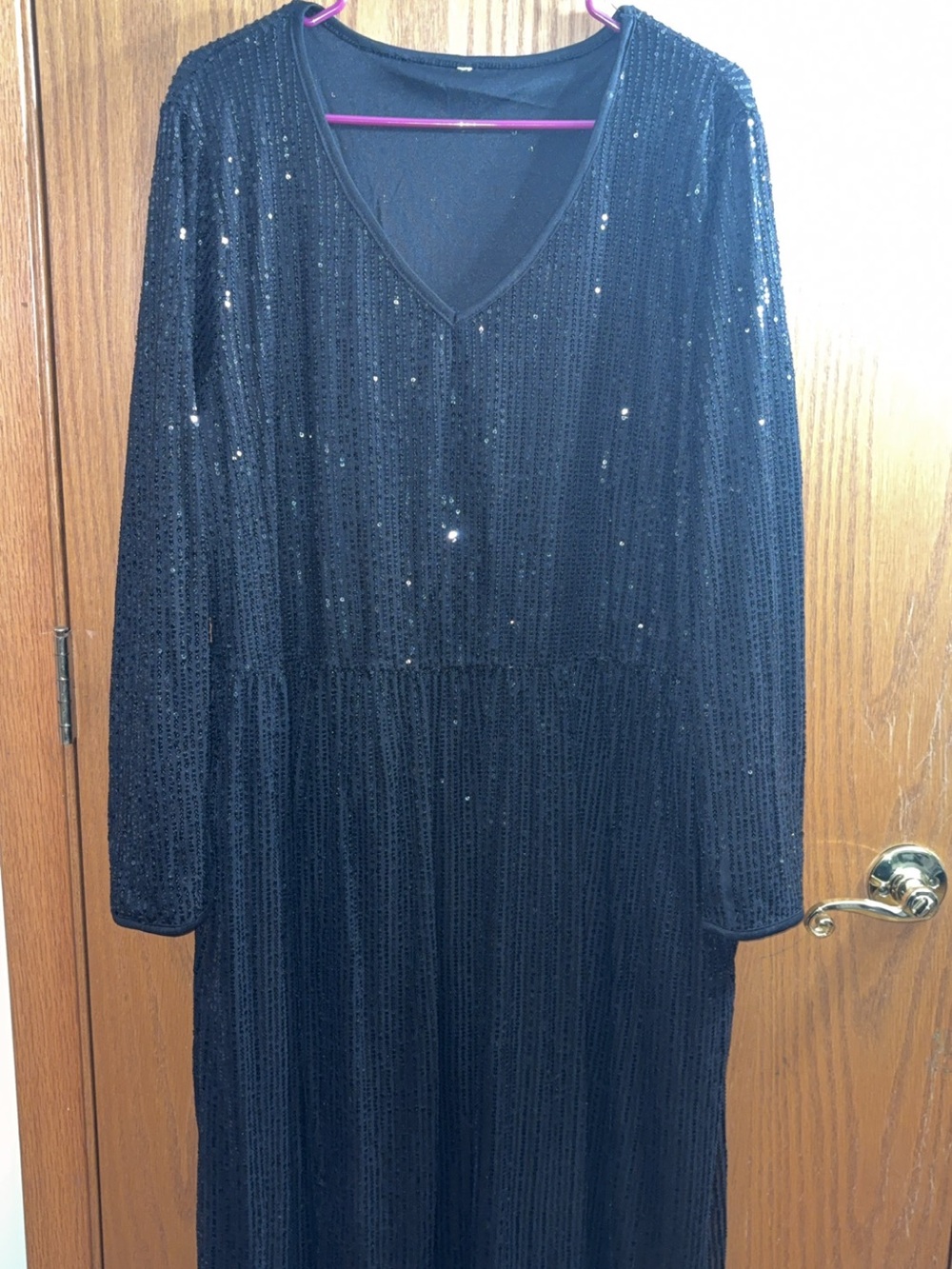 Amazon Black Long Sleeve Sequin Maxi Dress